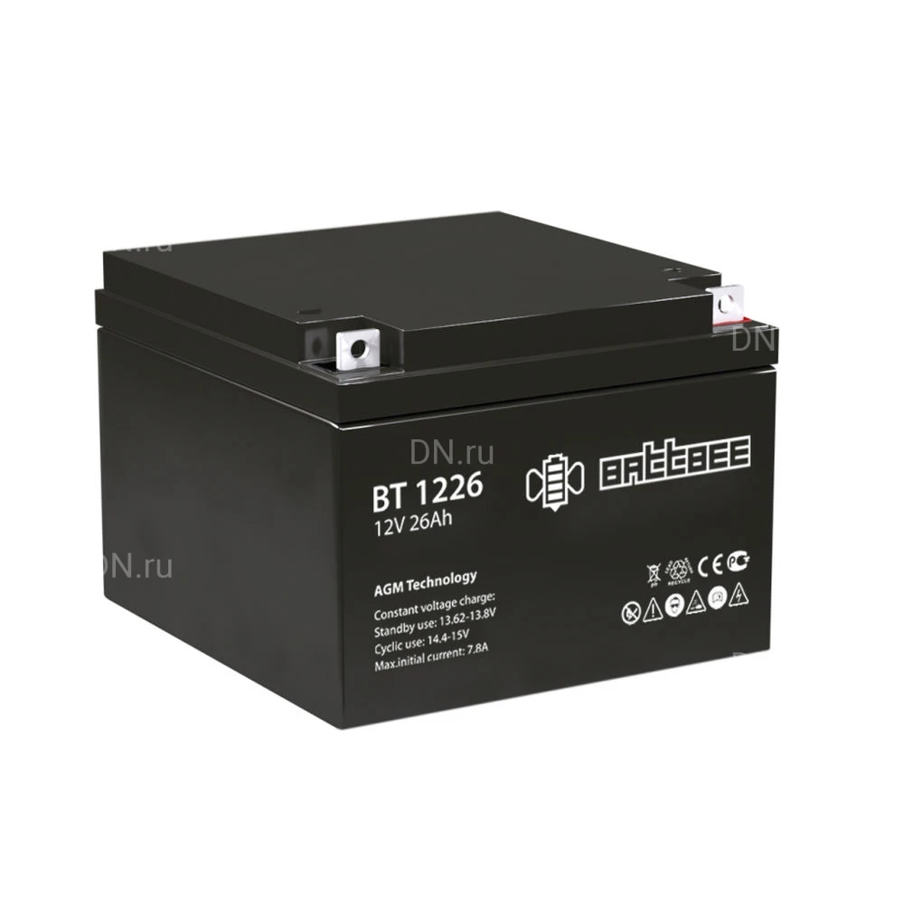 Аккумуляторная батарея BattBee BT 1226 167х175х126мм, напряжение - 12В, емкость - 26Ач, тип - AGM