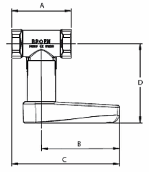Чертеж Клапан балансировочный BROEN BALLOREX Venturi DRV Ду32 Ру25 резьбовой латунный