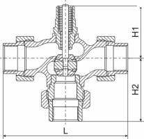 Чертеж Клапан регулирующий трехходовой M3F-SFL резьбовой
