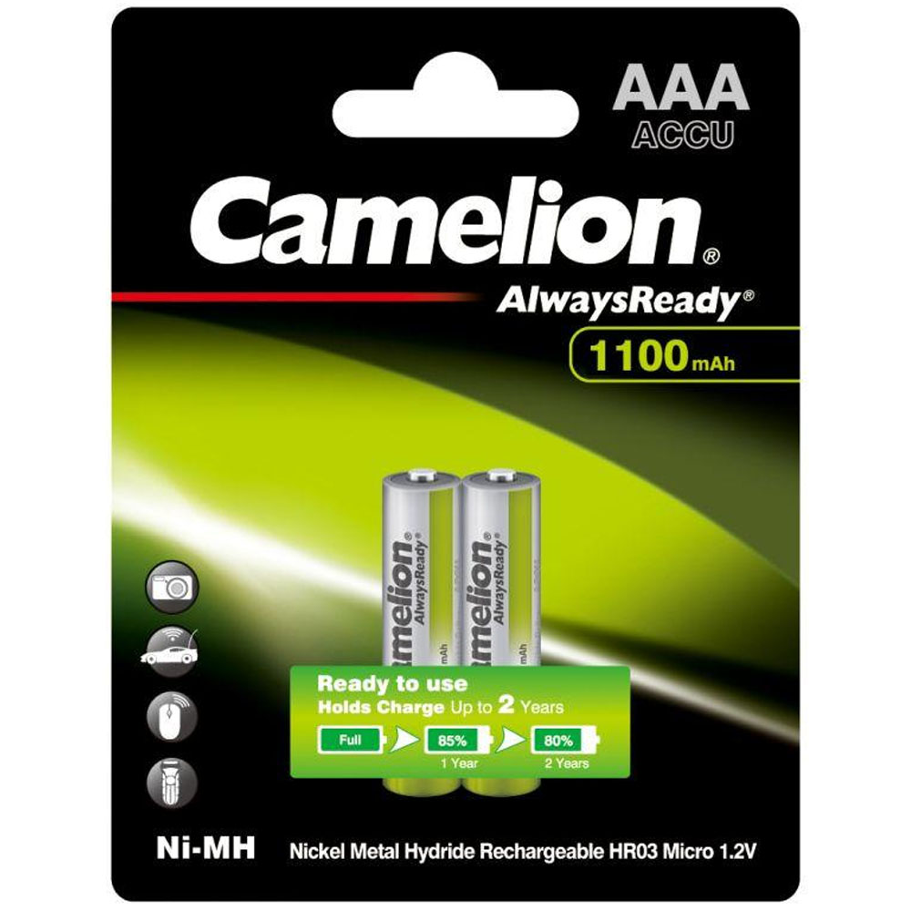 Аккумулятор Ni-MH Camelion AAA Always Ready 1.2 В 1100 мА.ч, блистер 2 шт.