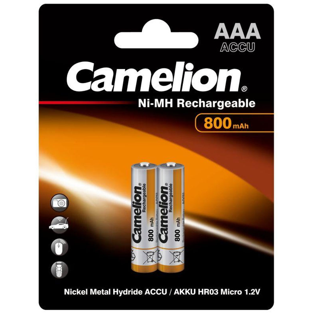 Аккумулятор Ni-MH Camelion AAA/R03 NI-MN 1.2 В 800 мА.ч, блистер 2 шт.