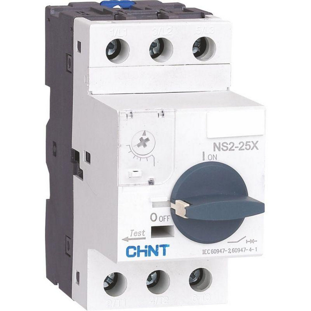 Автоматический выключатель для защиты двигателя CHINT NS2-25X 0.25 А с поворотной ручкой, сила тока 0.25 A