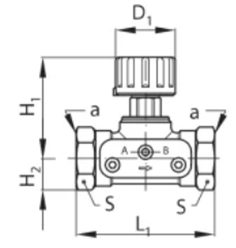 Клапаны запорные Danfoss CDT Ду15-50 Ру16 латунные, внутренняя резьба, без ниппелей, штурвал