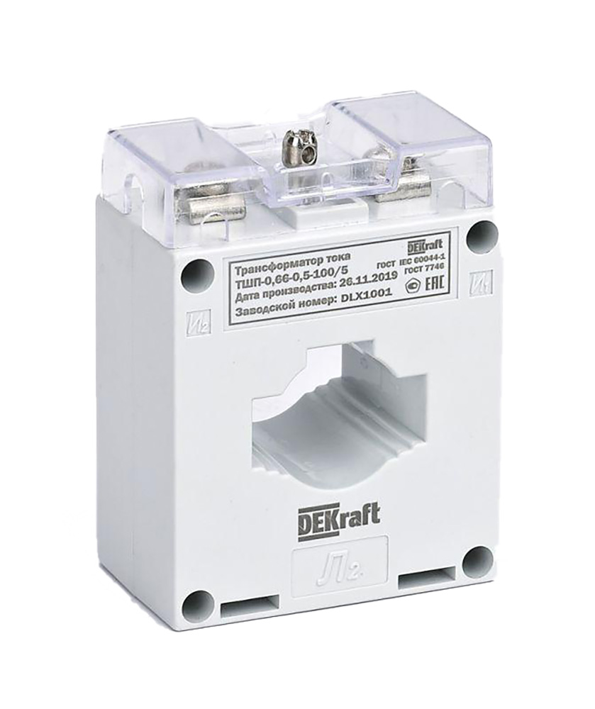 изображение Трансформатор тока DEKraft ТШП-0.66-30 S 200/5 5ВА класс точности 0.5S, шинный
