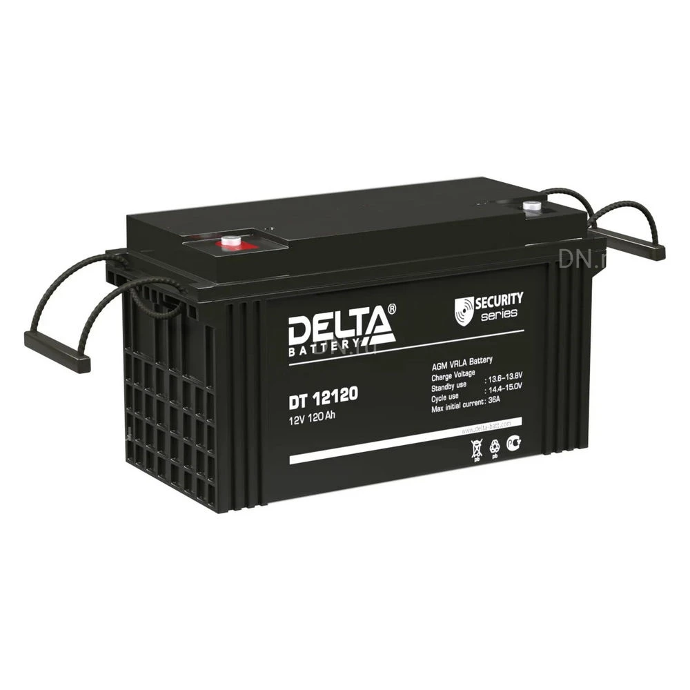 Аккумуляторная батарея Delta DT 12120 410х176х226мм, напряжение - 12В, емкость - 120Ач, тип клеммы - под болт M8