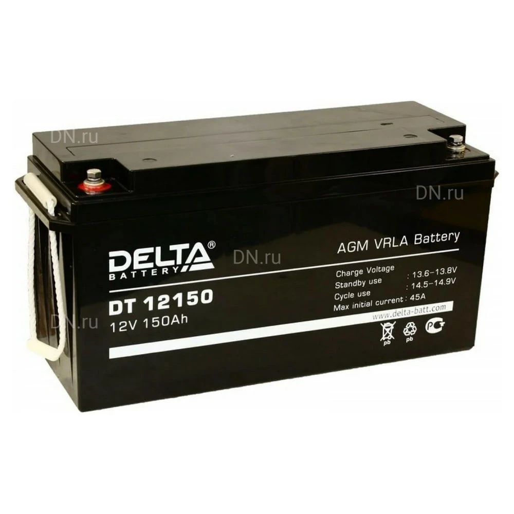 Аккумуляторная батарея Delta DT 12150 486х171х243мм, напряжение - 12В, емкость - 150Ач, тип клеммы - под болт M8