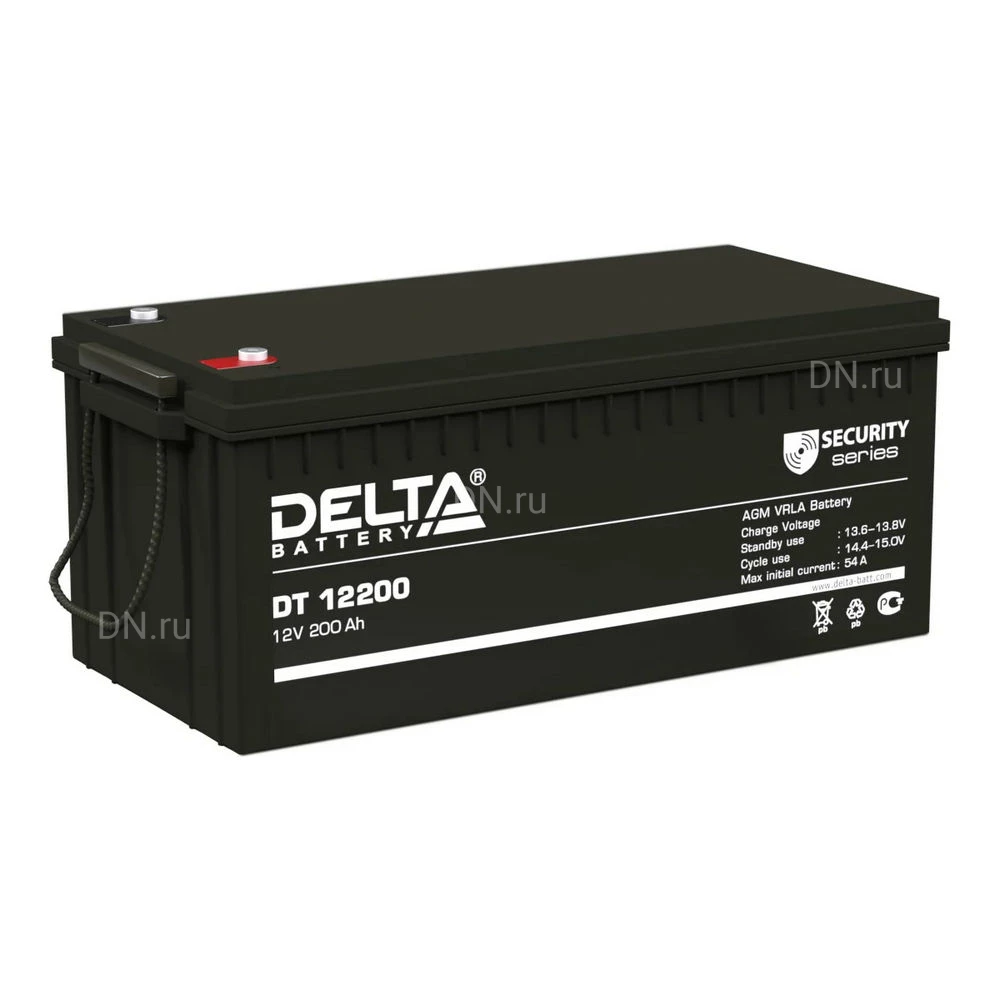 Аккумуляторная батарея Delta DT 12200 523х240х224мм, напряжение - 12В, емкость - 200Ач, тип клеммы - под болт M8