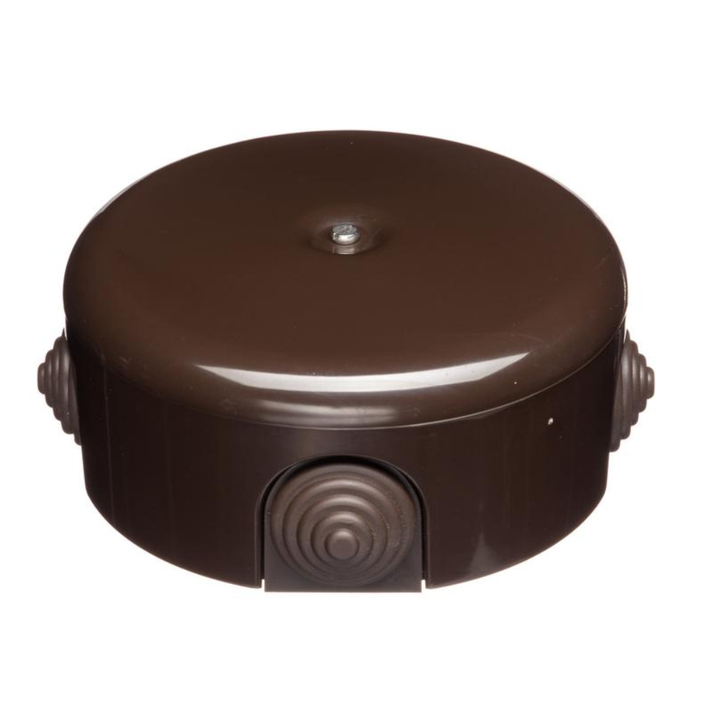 Коробка распределительная Bironi 78 мм, 4 кабельных ввода в комплекте, корпус - пластик, цвет - коричневый