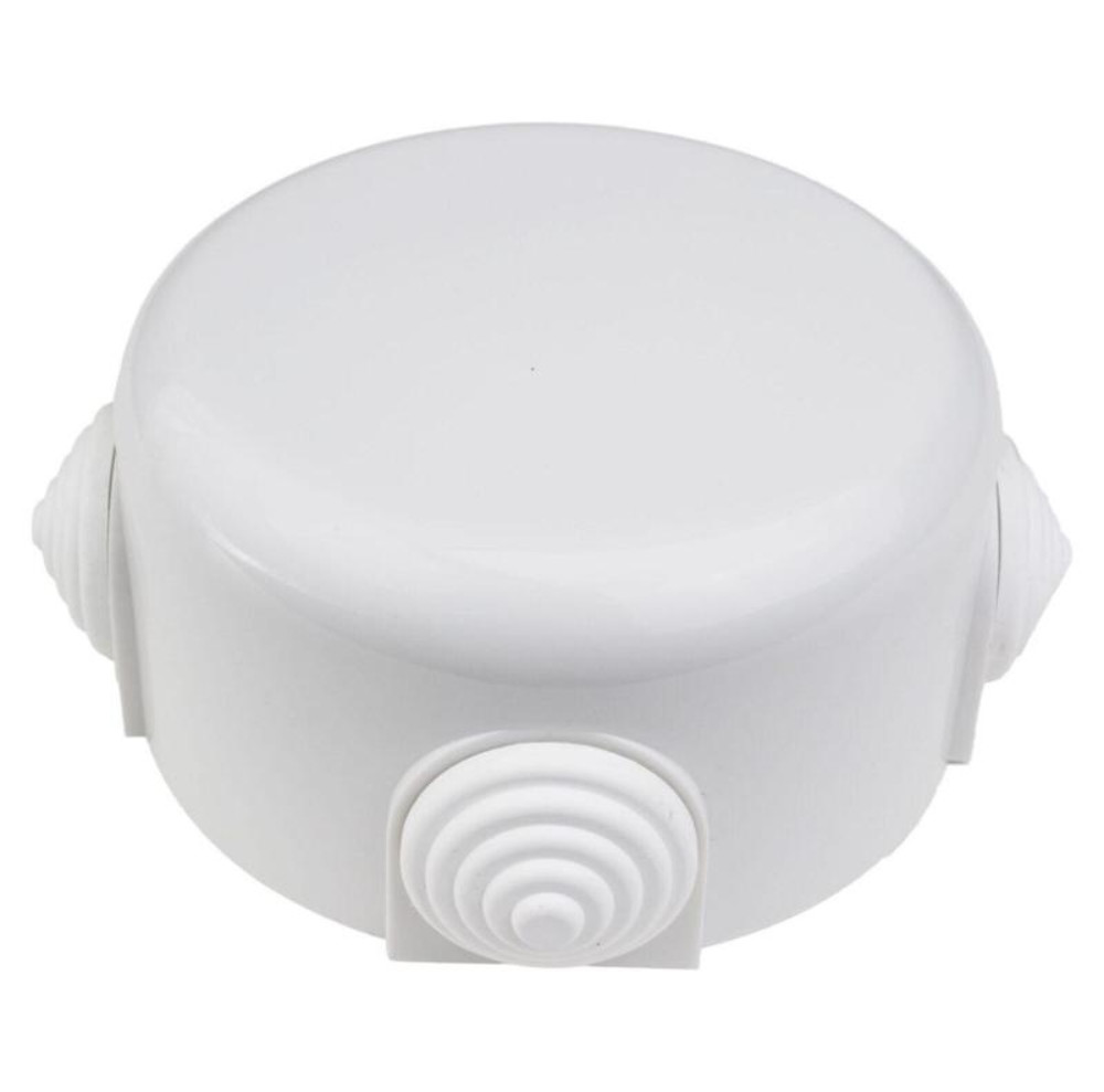 Коробка распределительная Bironi 90 мм, 4 кабельных ввода в комплекте, корпус - АБС-пластик, цвет - белый