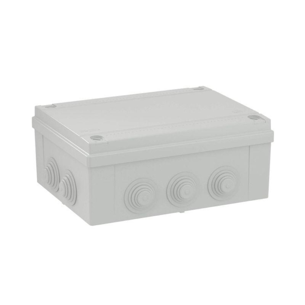 Коробка распределительная DKC 300х220х120мм 10 кабельных вводов IP55, корпус - пластик, цвет - серый