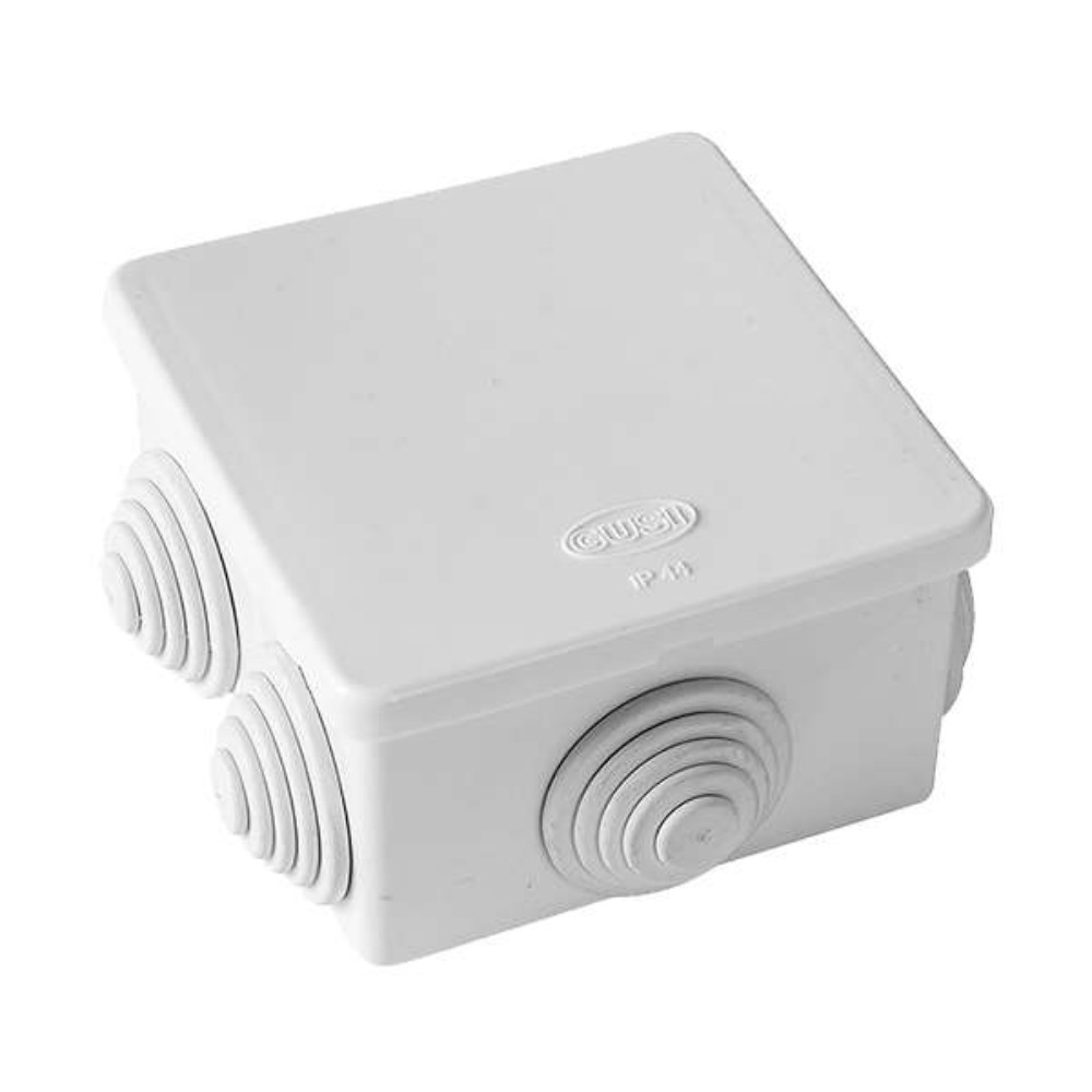 Коробка распределительная GUSI ELECTRIC 80x80x40 IP54 6 вводов, корпус - пластик, цвет - белый