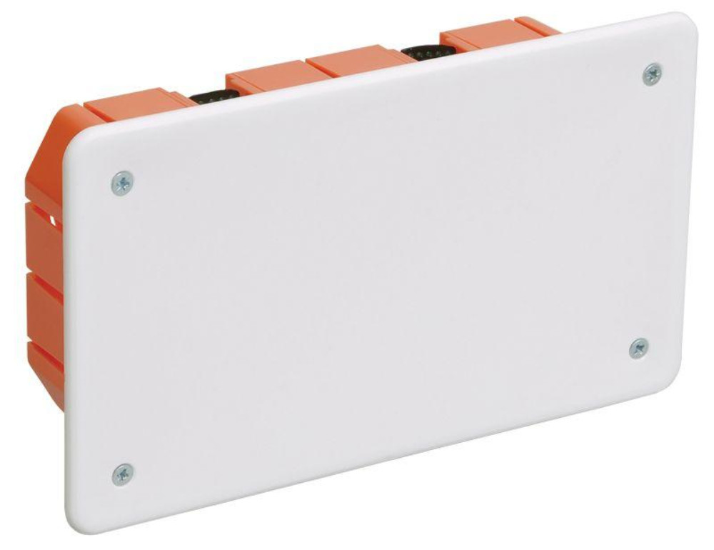 Коробка распаячная IEK 172x96x45 с саморезами пластиковые лапки, корпус - пластик, цвет - оранжевый