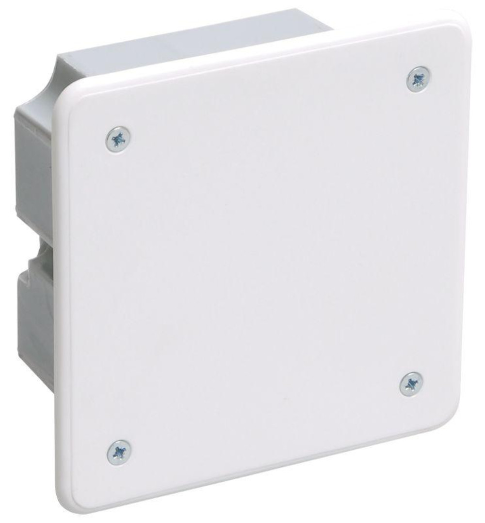 Коробка распаячная IEK 92x92x45 с саморезами металлические лапки, корпус - пластик, цвет - серый