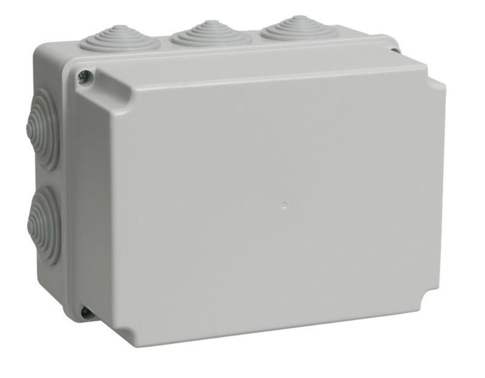 Коробка распаячная IEK 190x140x120 IP44 10 вводов, корпус - пластик, цвет - серый