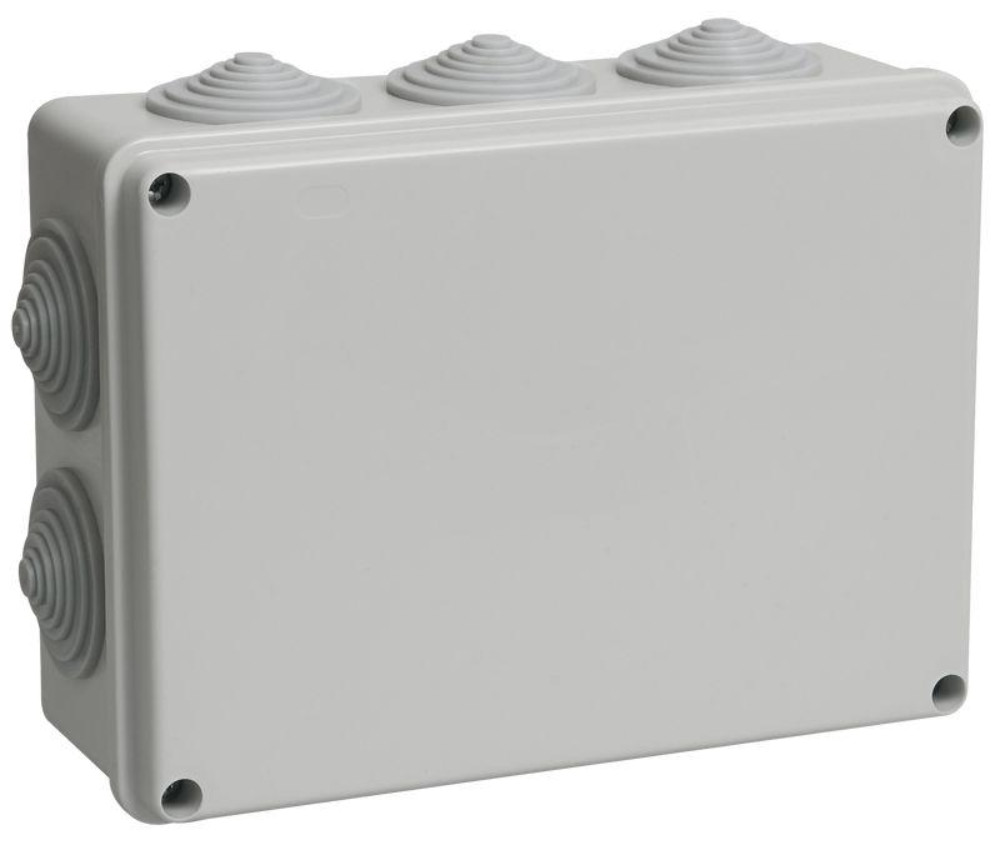Коробка распаячная IEK 140x190x70 IP55 10 вводов, корпус - пластик, цвет - серый