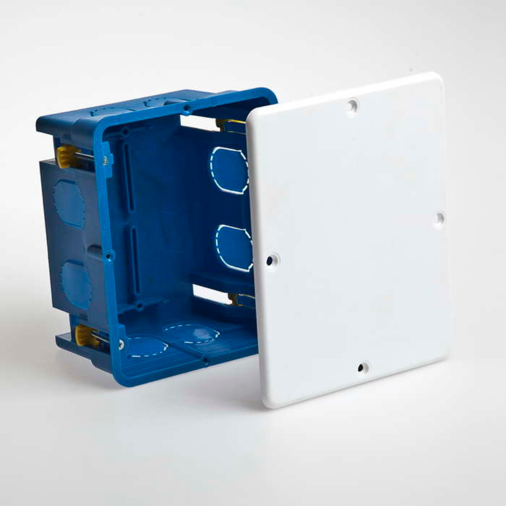 Коробка распределительная Ruvinil 140x112x70 IP30 для скрытой проводки, корпус - пластик, цвет - синий
