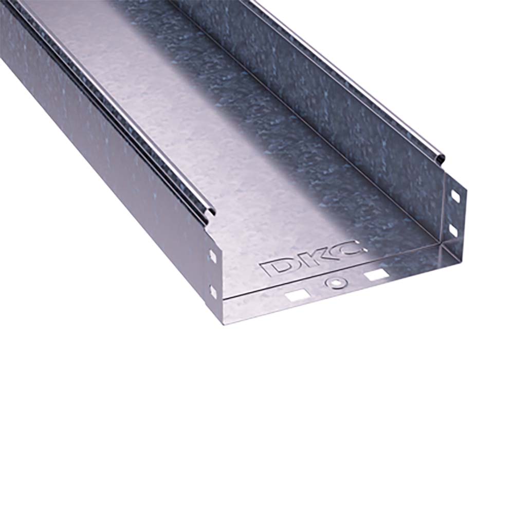 Лоток неперфорированный DKC S5 Combitech 100х80 мм, длина 3 м, толщина металла 0.7 мм, материал - оцинкованная сталь, цвет серый