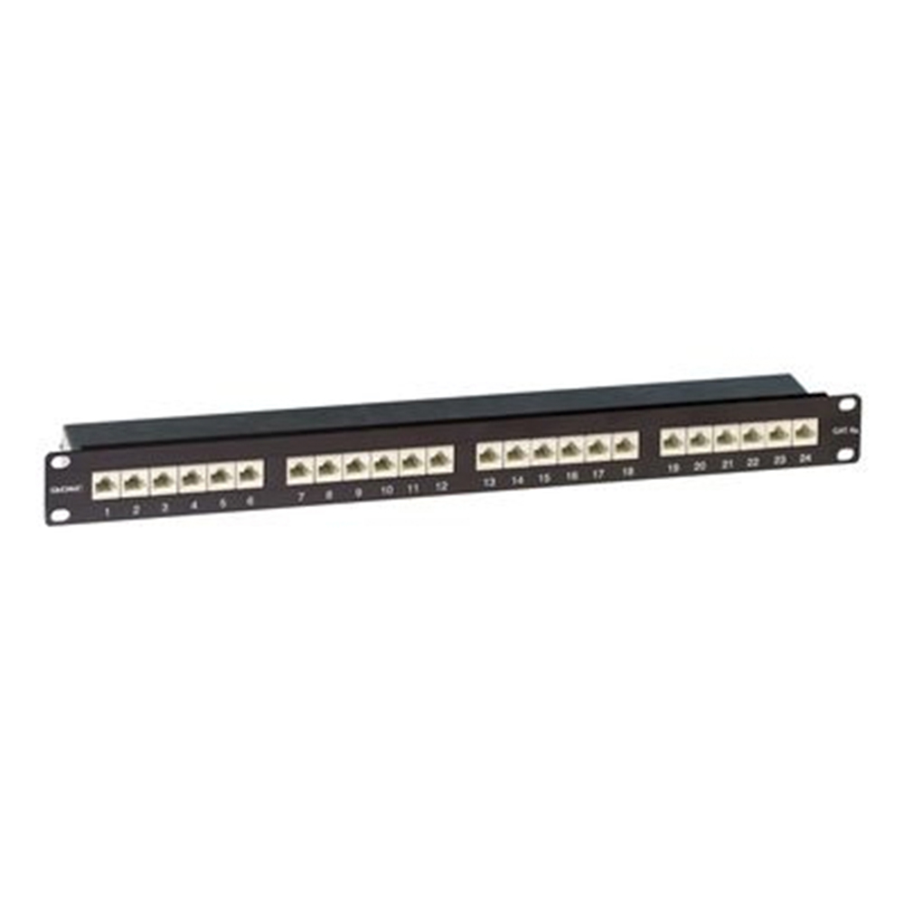 Патч-панель DKC FTP LSA 19″ экранированная, 24 порта RJ45, категория - 6A, высота - 1U, цвет - черный