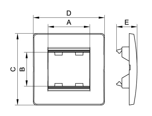 Каркасы в сборе с рамкой DKC Viva для монтажа электроустановочных изделий в коробки, степень защиты IP20, корпус - пластик, цвет - белый 