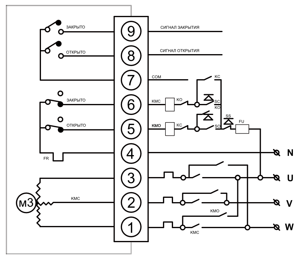 Электрическая схема подключения MT-100-380