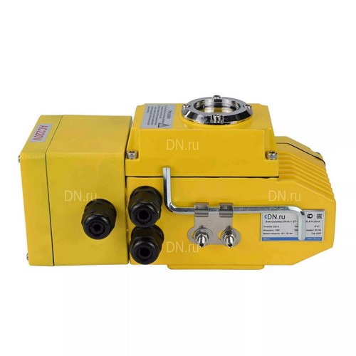 Затворы дисковые поворотные DN.ru WBV4242E-2W-Fb-ISO Дн50-150 Ру10 межфланцевые, корпус - НПВХ, диск - НПВХ, уплотнение - EPDM, с электроприводом DN.ru QT-N-EM-A1-24VDC-У1 c датчиком обратной связи и входным управляющим сигналом 4-20мА