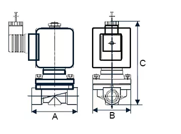Клапаны электромагнитные соленоидные двухходовые DN.ru-DHDF11-NO нормально открытые Ду15-50 (1/2 - 2 дюйм) Ру6, погружные фонтанные, быстрого реагирования, корпус - латунь, с катушкой серии F 220В