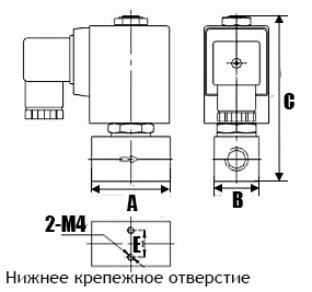 Клапан электромагнитный соленоидный двухходовой нержавеющий DN.ru-DHSE на высокое давление (НЗ) Ду8-5 (1/4 дюйм), Ру8 уплотнение - PTFE, резьба G, с катушкой 24В