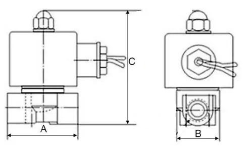 Клапаны электромагнитные соленоидные двухходовые DN.ru-DW11-S прямого действия (НЗ) Ду6-50 (1/8 - 2 дюйм) Ру6-8, корпус - сталь 304, уплотнение - VITON, резьба G, с катушкой 24В
