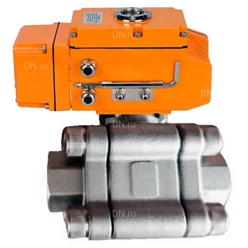 Краны шаровые DN.ru BV3232P(3pc)-FP-SW-ISO-H Ду50 Ру63 полнопроходные, корпус - нержавеющая сталь SS316, под приварку, с 1/4-оборотными электроприводами QT-N-xEM-B1-220VAC-У1 HARK c датчиком обратной связи и входным управляющим сигналом 0-10В
