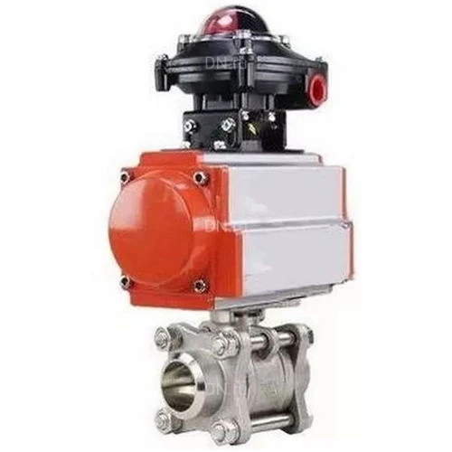 Краны шаровые DN.ru BV3232P(3pc)-FP-W-ISO-H WDVF Ду15-32 Ру63 полнопроходные, корпус - нержавеющая сталь 316, уплотнение - PTFE, под приварку, с пневмоприводом PA-SA, БКВ APL-410N EX
