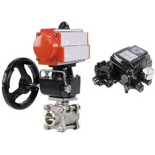 Краны шаровые DN.ru BV3232P(3pc)-FP-W-ISO-H WDVF Ду15-32 Ру63 полнопроходные, нерж. сталь 316, уплотнение - PTFE, под приварку, с пн.приводом PA-DA, руч. дублером MON, эл. поворотным позиционером YT-1000RSN с обратной связью