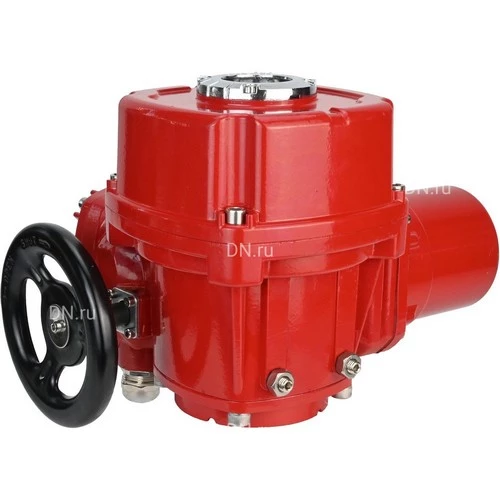 Краны шаровые DN.ru BV3232P(2pc)-FP-3WL-F-ISO-H Ду20-80 Ру16 HYMT, трехходовые L-тип, полнопроходные, фланцевые, корпус - нержавеющая сталь SS316, с электроприводом QT-EX-M-O2-220VAC-У1 с моментной муфтой и штурвалом