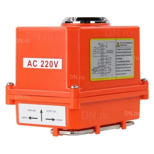 Краны шаровые DN.ru BV3232P(2pc)-FP-3WL-F-ISO-H Ду20-80 Ру16 HYMT, трехходовые L-тип, полнопроходные, фланцевые, корпус - нержавеющая сталь SS316, с электроприводом QT-N-EM-O1-220VAC-У1