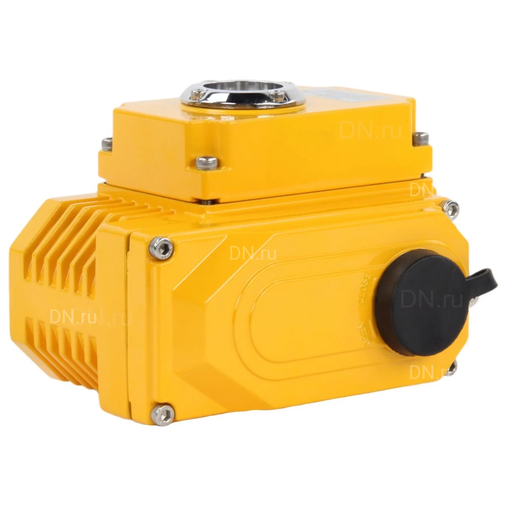 Кран шаровой DN.ru BV3232P(2pc)-FP-3WT-F-ISO-H Ду50 Ру16 HYMT, трехходовой T-тип, полнопроходной, фланцевый, материал корпуса - нержавеющая сталь SS316, с с электроприводом E34-N-005EM-O1-220VAC-У1