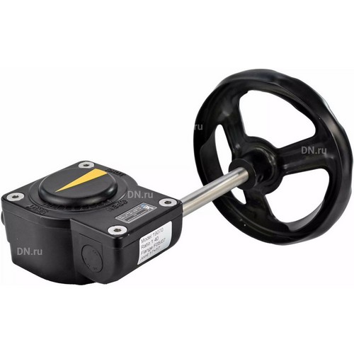 Краны шаровые DN.ru BV3232P(4pc)-FP-3WL-F-ISO-H Ду50-100 Ру16 полнопроходные трехходовые, нержавеющая сталь SS316, фланцевые, уплотнение - PTFE, с редуктором DN.ru HAM RQNx-xZ-x