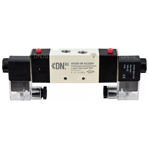 Краны шаровые DN.ru BV3131P(3pc)-FP-W-ISO-H LONG Ду10-150 Ру16-63 полнопроходные, корпус - нержавеющая сталь 304, под приварку, с пневмоприводом PA-DA, пневмораспределителем 4V320-10 220В и блоком концевых выключателей APL-410N EX