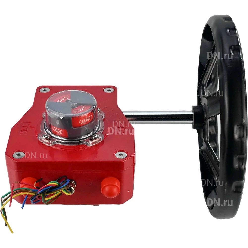 Краны шаровые DN.ru BV3232P(2pc)-FP-3WL-F-ISO-H Ду20-80 Ру16 HYMT, трехходовые L-тип, полнопроходные, фланцевые, корпус - нержавеющая сталь SS316, с редуктором HGBF RQNx-xZ с визуальным указателем положения и датчиком обратной связи