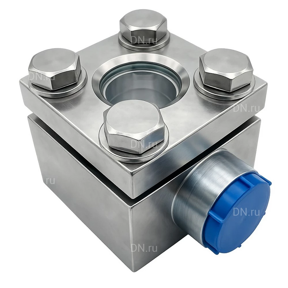 Стекло смотровое DN.ru SG1-21G-T тип В ГОСТ 21836-2021 Ду15 Ру40 одностороннее, материал - углеродистая сталь, резьбовое