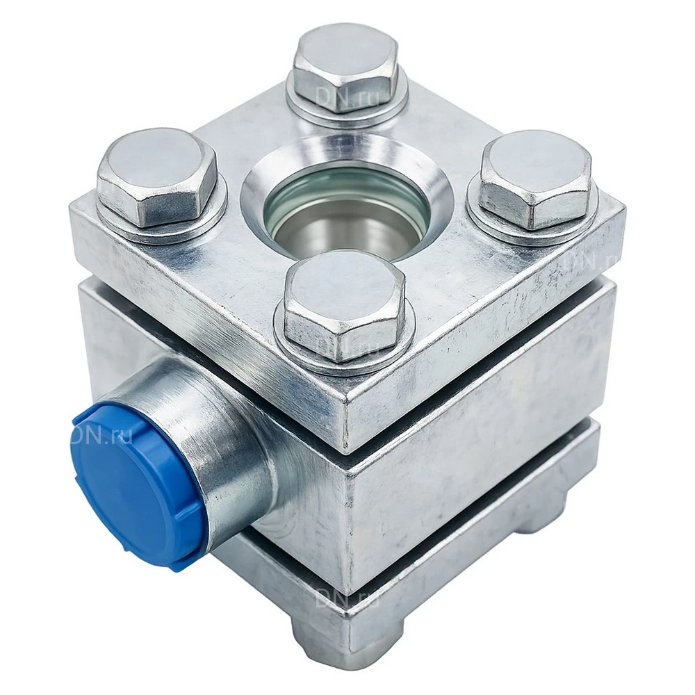 Стекло смотровое DN.ru SG2-21G-T тип В ГОСТ 21836-2021 Ду20 Ру40 двустороннее, материал - углеродистая сталь, резьбовое