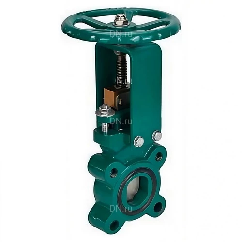 Задвижки шиберные DN.ru GVKR1331M-1W-Fb-S Ду150 Ру10 односторонние, межфланцевые, шпиндель - выдвижной, корпус - чугун GGG40, шибер - нержавеющая сталь 304, уплотнение - металл, управление - штурвал, WENZ