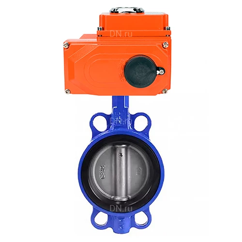 Затворы дисковые поворотные для абразивных сред DN.ru WBV1632E-2W-Fb-H Ду40-200 Ру16, корпус - чугун QT450, диск - нержавеющая сталь 316L, уплотнение - EPDM, межфланцевые, с 1/4-оборотным электроприводом QT-N-EM-O1-220VAC-У1 220В HARK