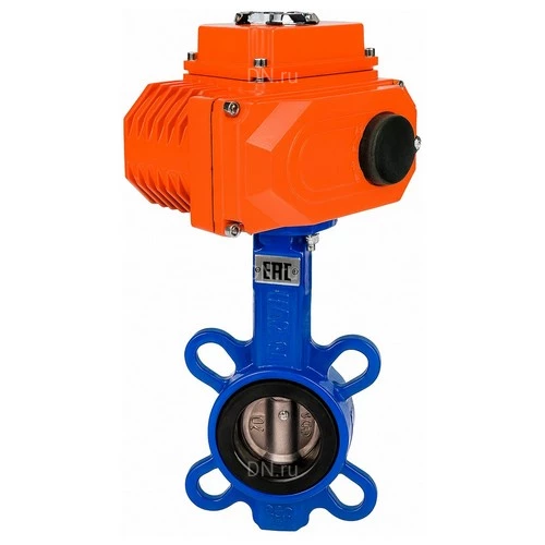 Затворы дисковые поворотные DN.ru WBV1132N-2W-Fb-H Ду40-300 Ру16, корпус -чугун GG25, диск - нержавеющая сталь 316L, уплотнение - NBR, с 1/4-оборотным электроприводом QT-N-EM-O1-380VAC-У1 380В HARK