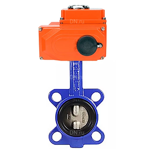 Затворы дисковые поворотные DN.ru WBV1432E-2W-Fb-H Ду40-300 Ру16, корпус -чугун GGG50, диск - нержавеющая сталь 316L, уплотнение - EPDM, с 1/4-оборотным электроприводом QT-N-EM-O1-220VAC-У1 220В HARK