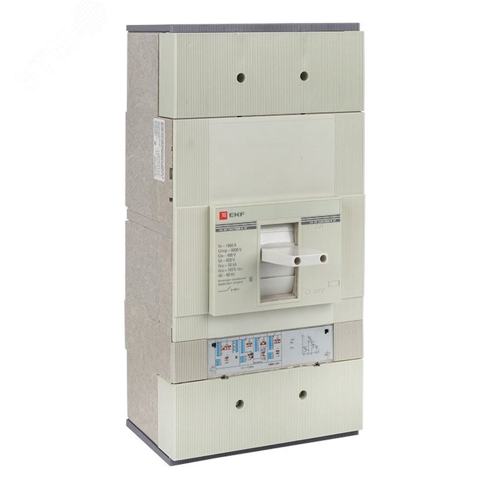 Автоматический выключатель трехполюсный EKF PROxima ВА-99 3P 1600/1000А, сила тока 1000А, отключающая способность 50кА с электронным расцепителем