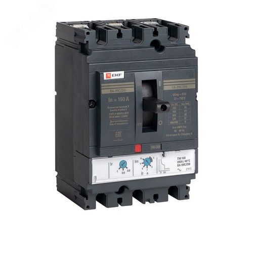 Автоматические выключатели трехполюсные EKF PROxima ВА-99C 3Р 250 сила тока 125-250А, отключающая способность 45 кА