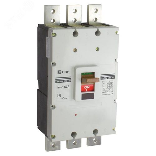 Автоматические выключатели трехполюсные EKF Basic ВА-99М 3Р 1250 сила тока 1000-1250А, отключающая способность 35 кА