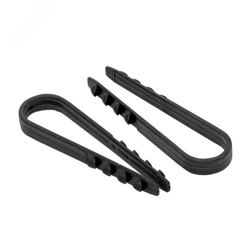 Дюбель-хомуты ЭРА DX для круглого кабеля, материал - пластик, черные, 10 шт