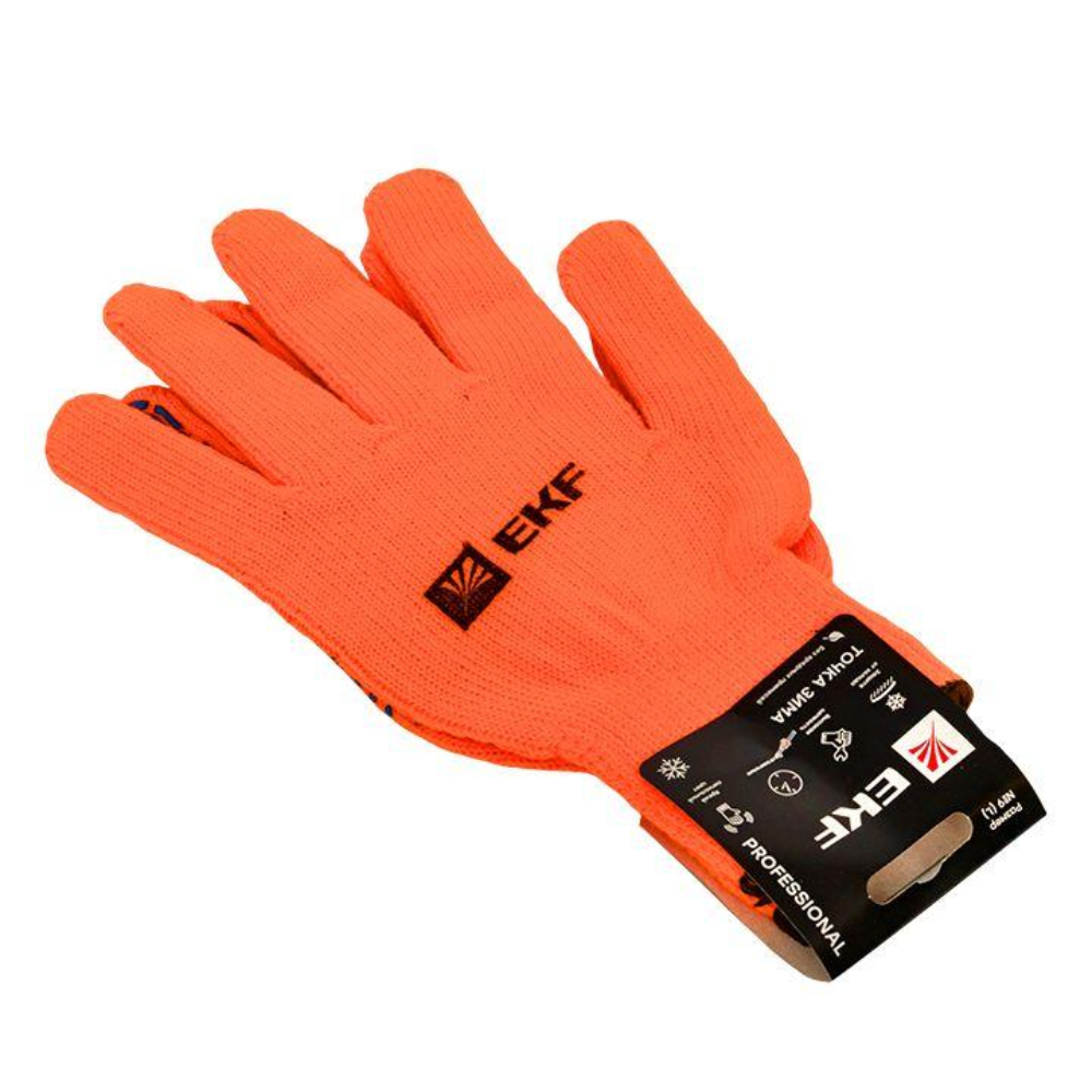 Перчатки рабочие EKF Professional Точка Зима 7 класс 10 размер с ПВХ-покрытием утепленные