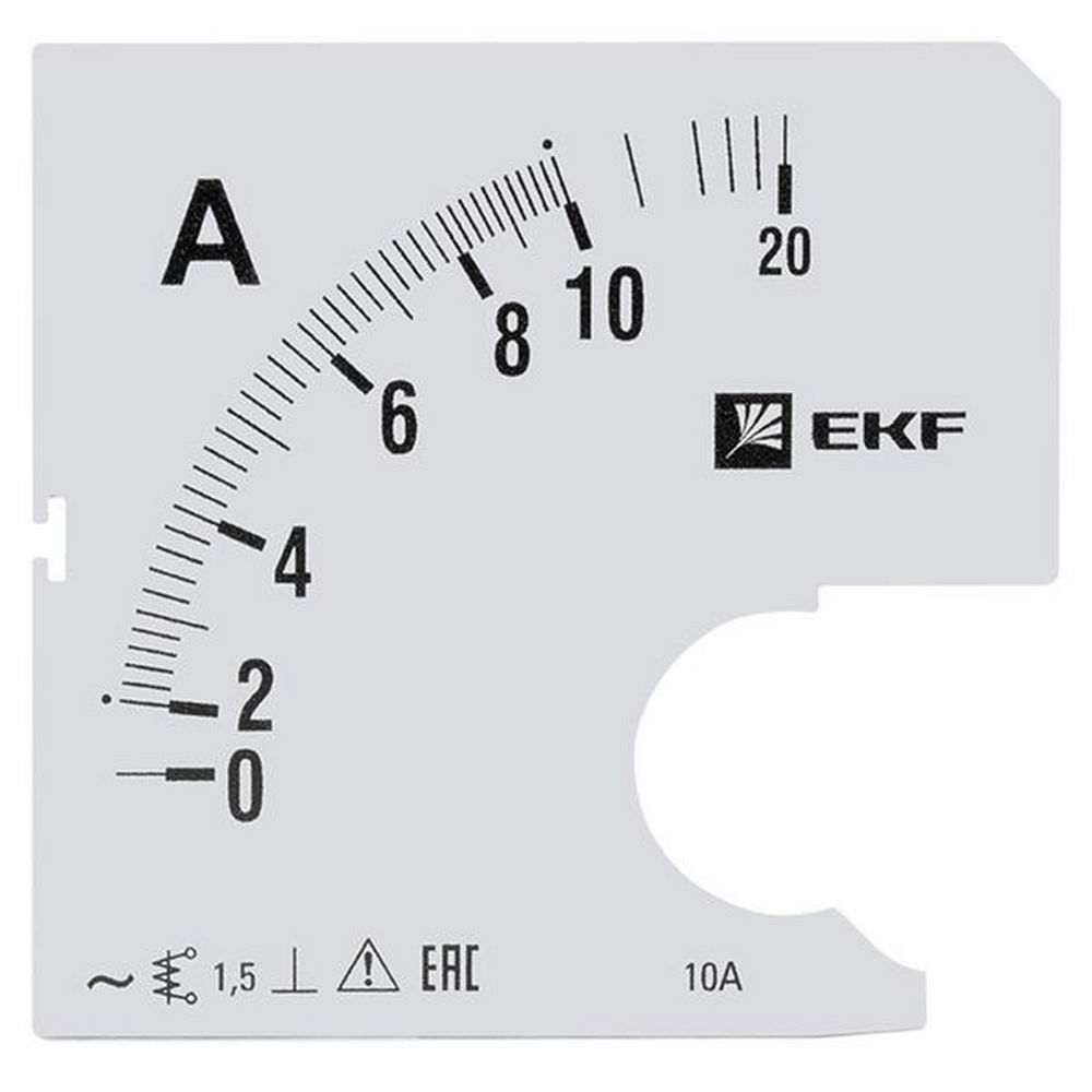 Шкала сменная EKF PROxima 10/5А-1.5 для амперметра А961, размер - 96x96 мм