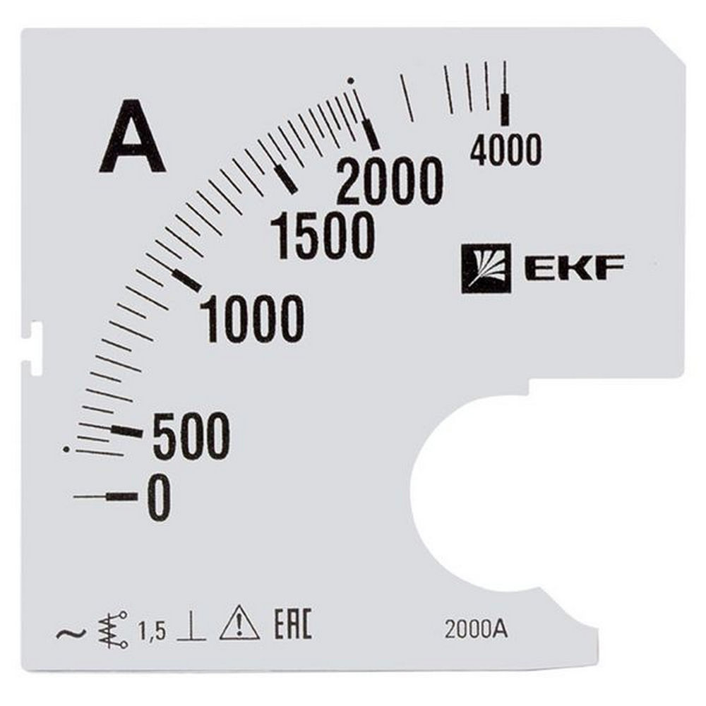 Шкала сменная EKF PROxima 2000/5А-1.5 для амперметра А961, размер - 96x96 мм